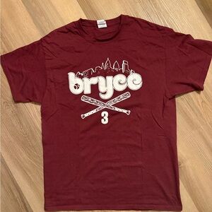 Gildan Maroon Graphic Tee with White City Skyline